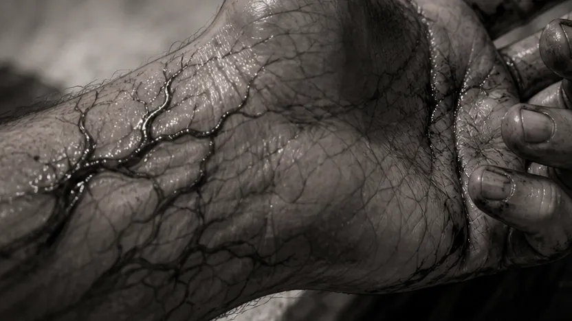 tinta extendiéndose por la mano