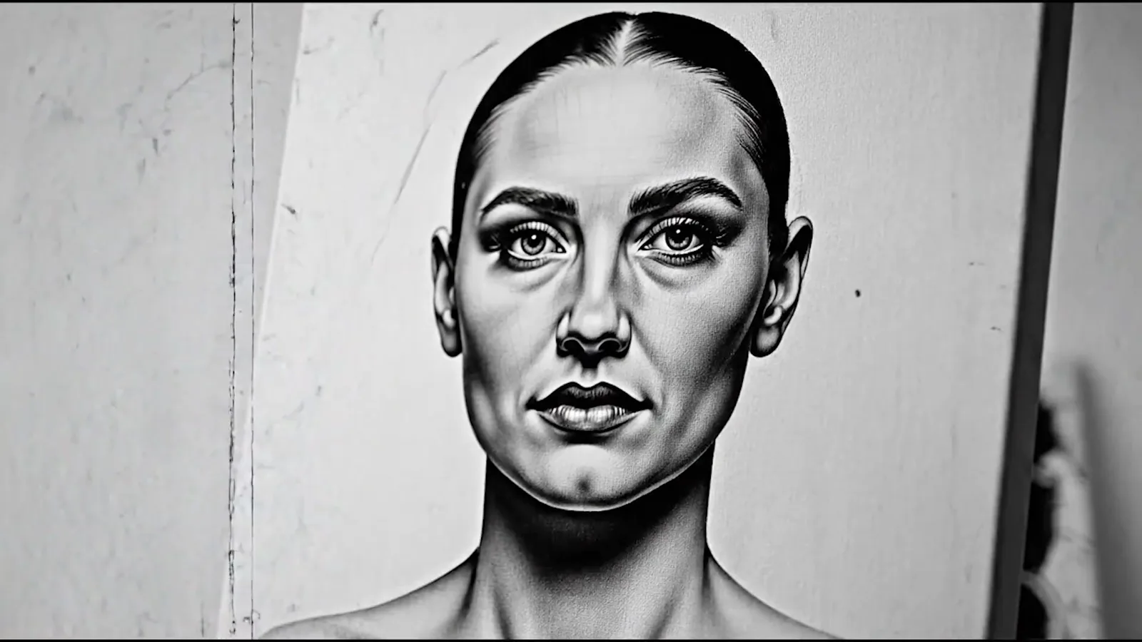 un retrato completado por la tinta