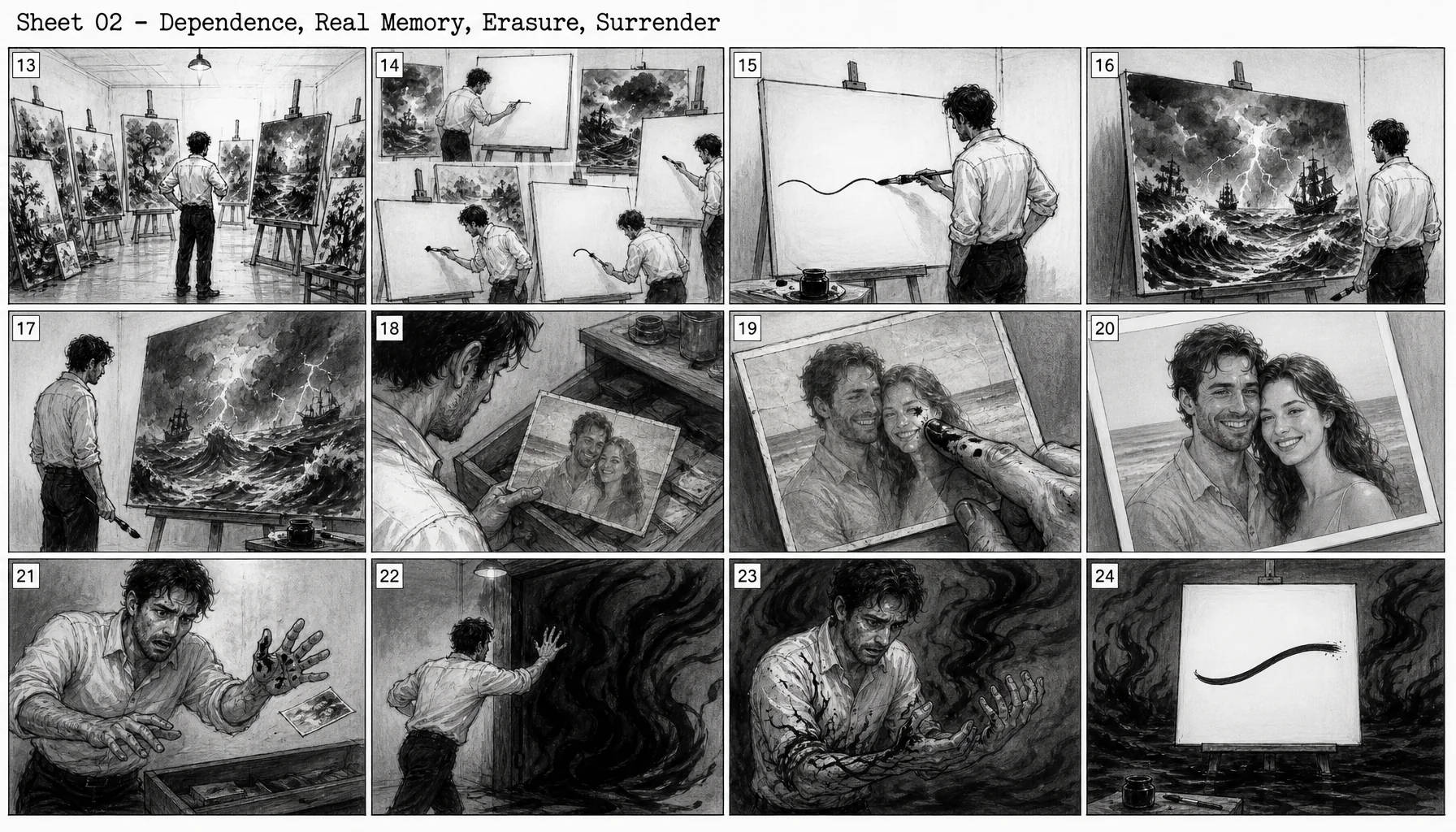the photograph and memory storyboard